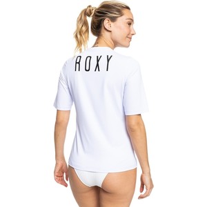 2023 Roxy Dames Enjoy Waves Lycra Vest Met Korte Mouwen Erjwr03549 - Helder Wit